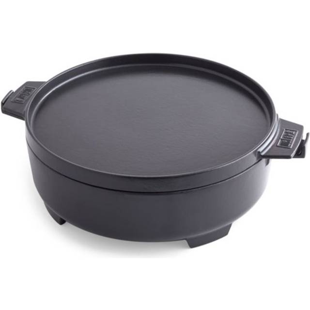 Weber 2-i-1 Gourmet BBQ System med låg - Bedste støbejernsgryde - Kitchy.dk
