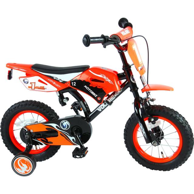 Barncykel Volare Motocross 12 tum - Stödhjul (Orange)