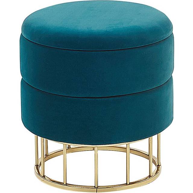 Beliani Storage Pouffe Dark Green Elgin, Green