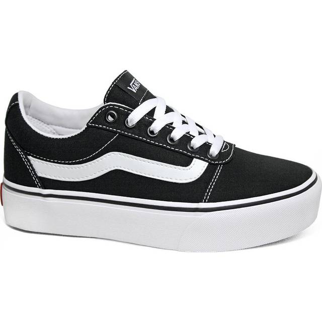 Vans Ward Platform Canvas Sneakers, Svart, Vit, 38 EU
