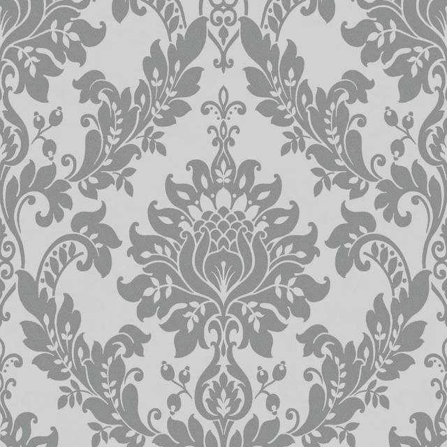 Clara Glittered Wallpaper - Charcoal - Grey