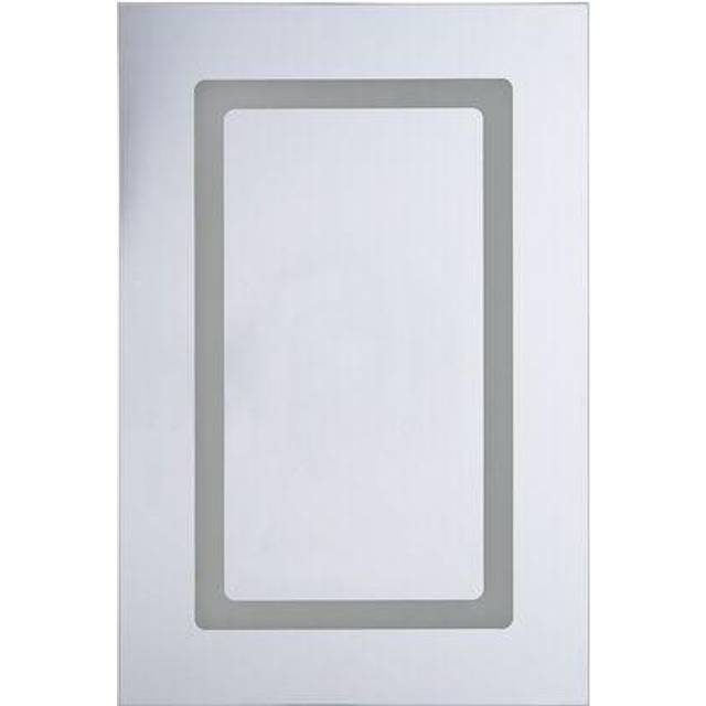 Beliani Bathroom Wall Mounted Mirror Cabinet Led Condor 40 Cm 60 Cm White, White