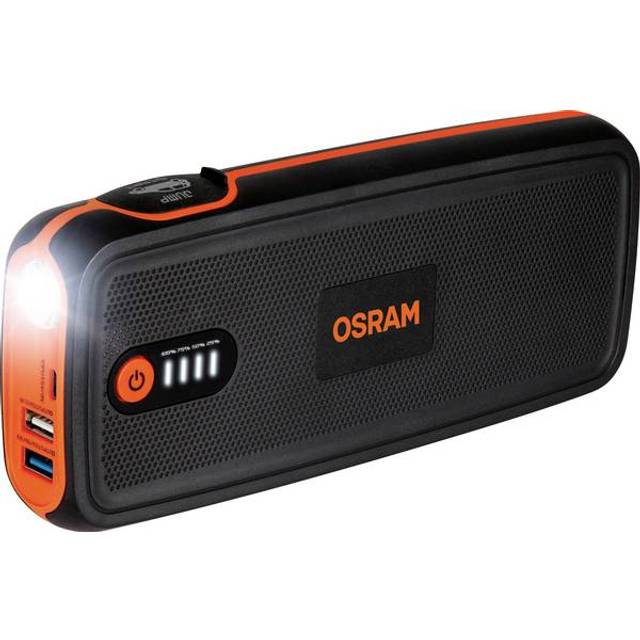 OSRAM BATTERYstart 400, KFZ Starthilfe, Lithium Batteriestarter 2000A 12V mit Powerbank Funktion für bis zu 8L Benzin & 4L Dieselmotoren, 16800mAH, Schwarz