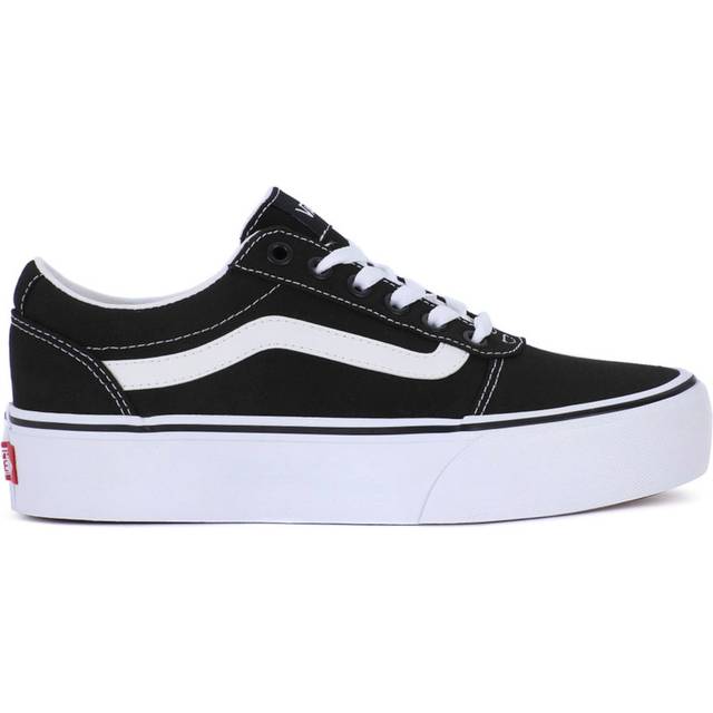 Vans Ward Platform Canvas Sneakers, Svart, Vit, 40 EU