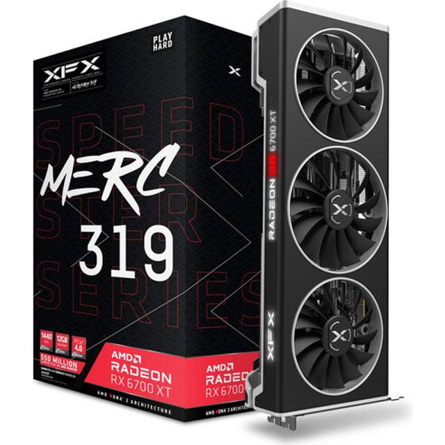 XFX SPEEDSTER MERC319 AMD Radeon™ RX 6700 XT BLACK Gaming Scheda grafica con 12GB GDDR6 HDMI 3xDP, AMD RDNA™ 2 (RX-67XTYTBDP)