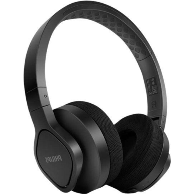 Philips A4216BK/00 Trådlösa Sport Hörlurar On-Ear (35 Timmars Speltid, IP55-klassning för Damm-/Vattenskydd, Svalkande Öronkåpor, Tvättbara Öronkuddar) Svart - 2021/2022 Modell