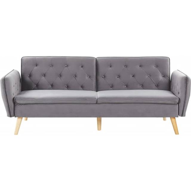 Beliani Velvet Sofa Bed Dark Green Bardu, Green