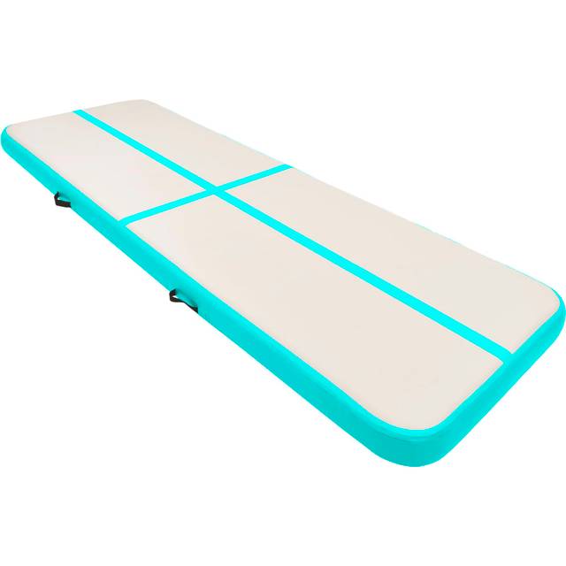 vidaXL Inflatable Gymnastics Mat with Pump 400x100x15 cm PVC Green