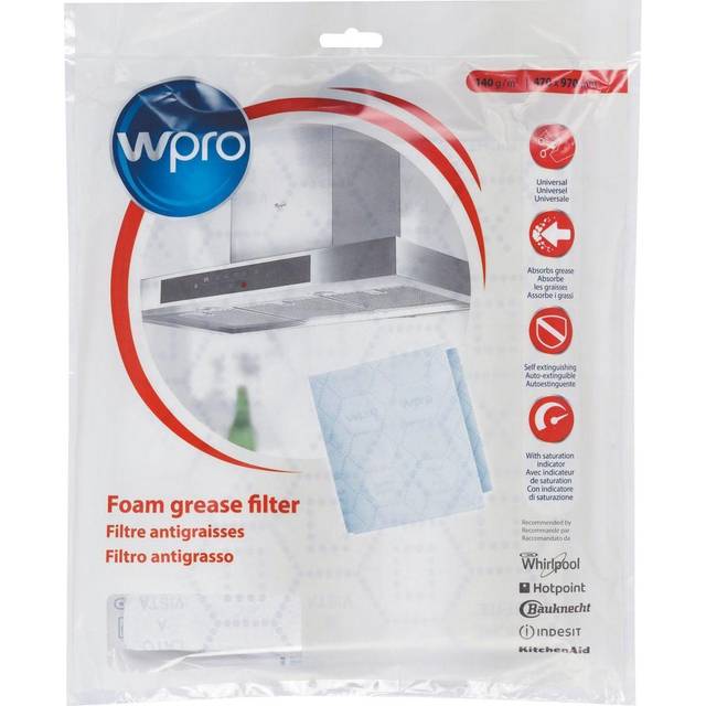 WPRO Extra Large Cooker Hood Extractor Fan Foam Grease Filter For Whirlpool