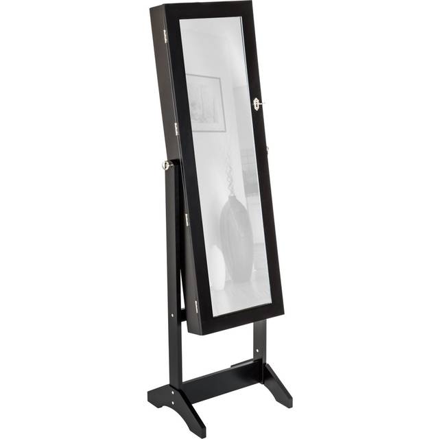 Tectake - Jewellery Box - with full-length mirror, divided interior with hooks, lockable - jewellery storage, mirror jewellery box, jewellery