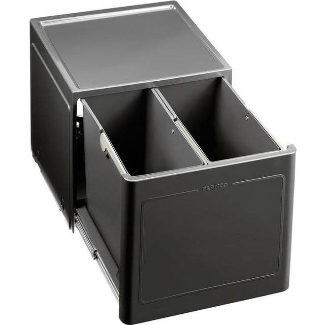 BLANCO Select Botton Manual Under Counter 2 Section Pull-Out Kitchen Bin, 26L