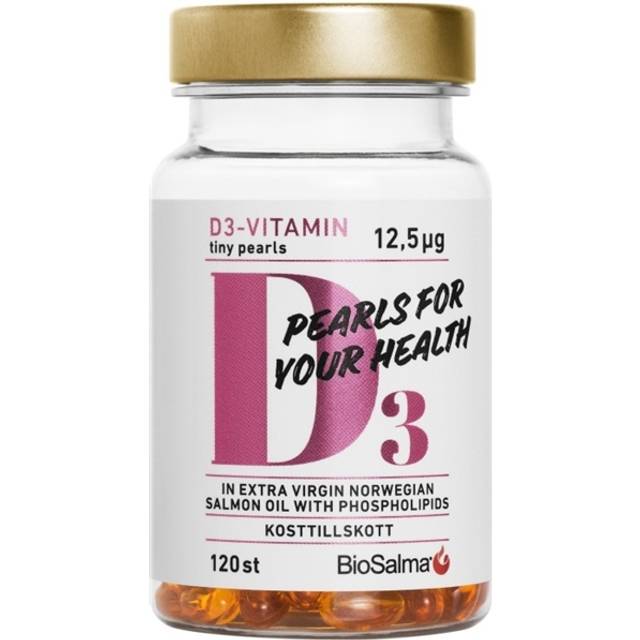 D3-vitamin + Laxolja 120 små kapslar