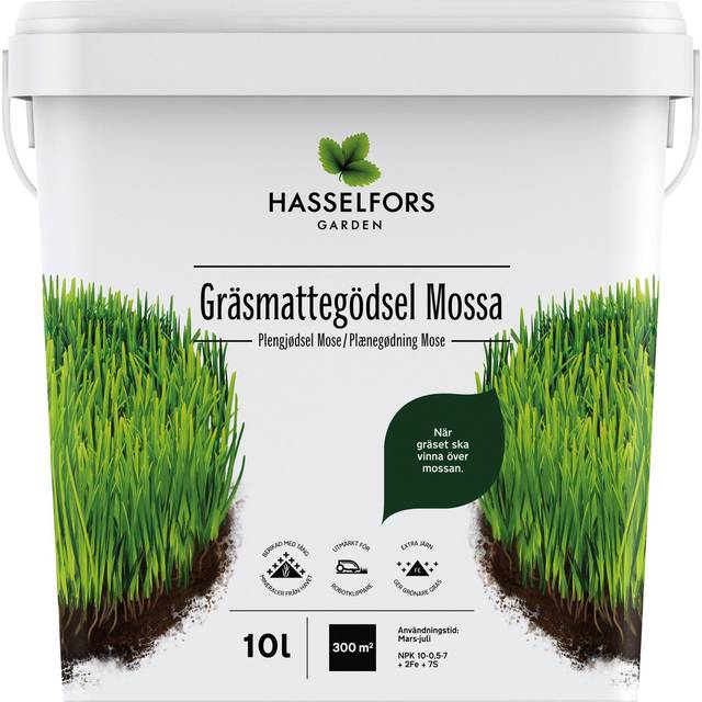 Gräsmattegödsel Hasselfors Mossa 10L
