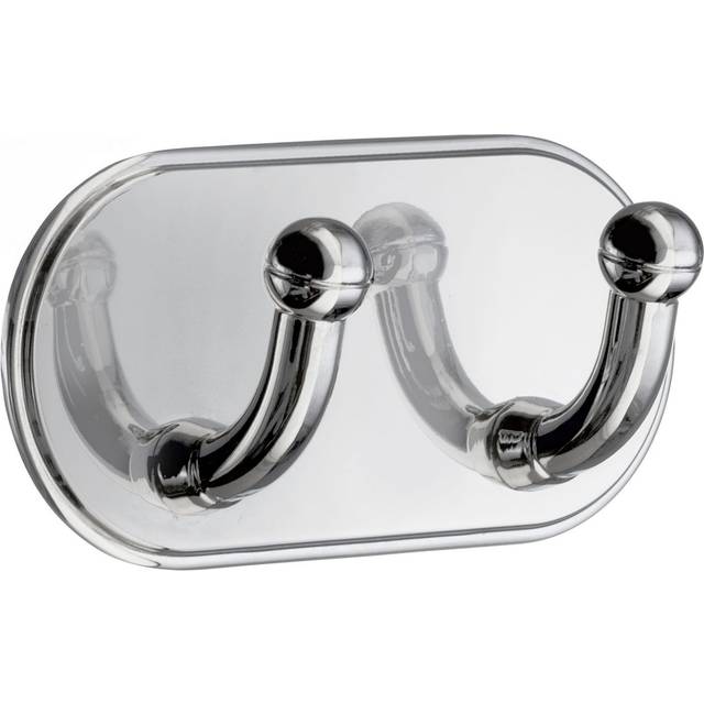 Beslagsboden Dubbelkrok Självhäftande 96mm (Förkromad)