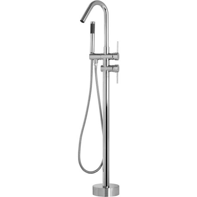 Beliani - Modern Freestanding Tub Bath Faucet Chromed Metal Silver Victoria
