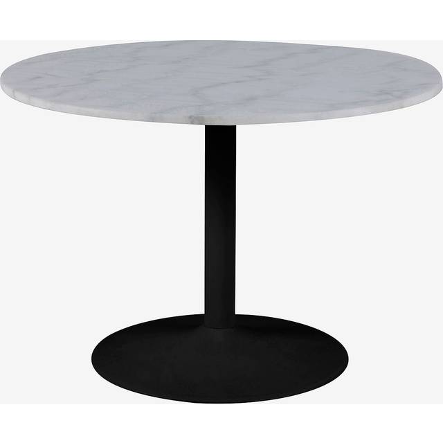 Tarifa White Marble and Black 4 Seater Round Dining Table