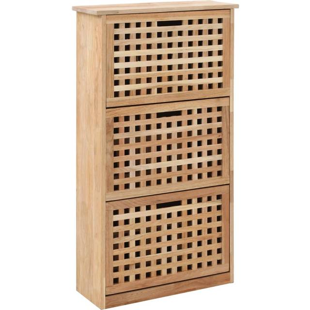 vidaXL Shoe Storage Cabinet 55x20x104 cm Solid Walnut Wood - Brown
