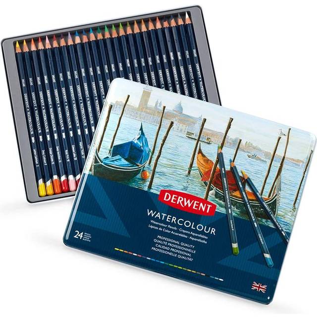 Derwent : Watercolour Pencil : Tin Set of 24