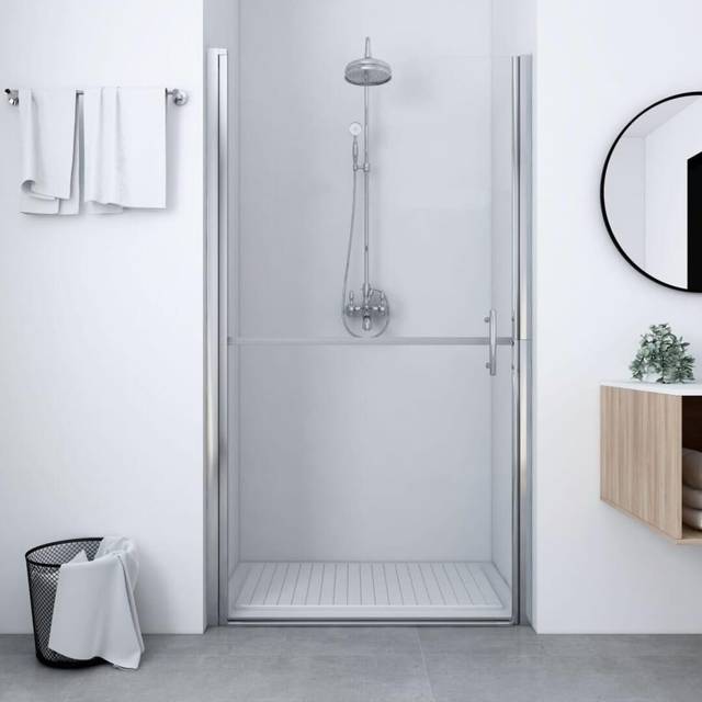 vidaXL Shower Door Tempered Glass 100x178 cm Black