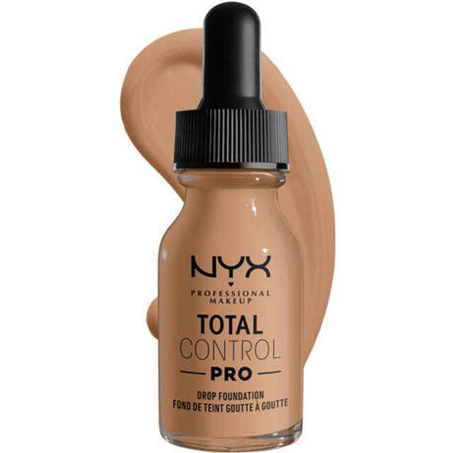 NYX Professional Makeup Total Control Pro Drop Face Foundation, 12 h, matt satinfinish, 12 Classic Tan, 13 ml