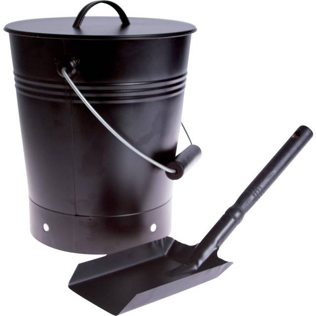 Askhink Svart med skyffel 8 Liter Vastbo
