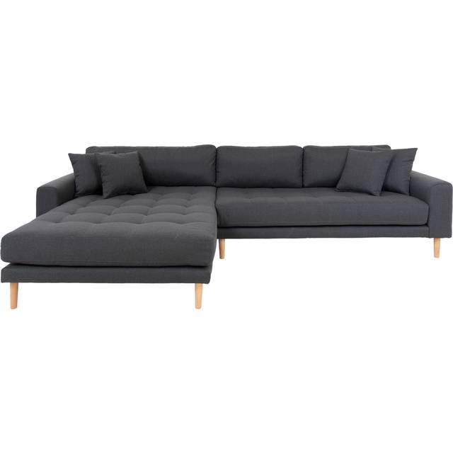 Lido schäslongsoffa vänsterställd velour inkl. 4 prydnadskuddar, grön.