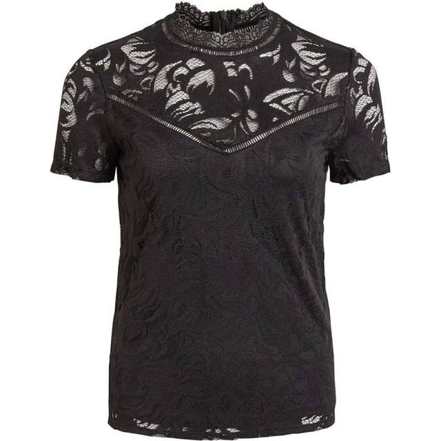 Vila - Spetstopp viStasia S/S Lace Top - Svart