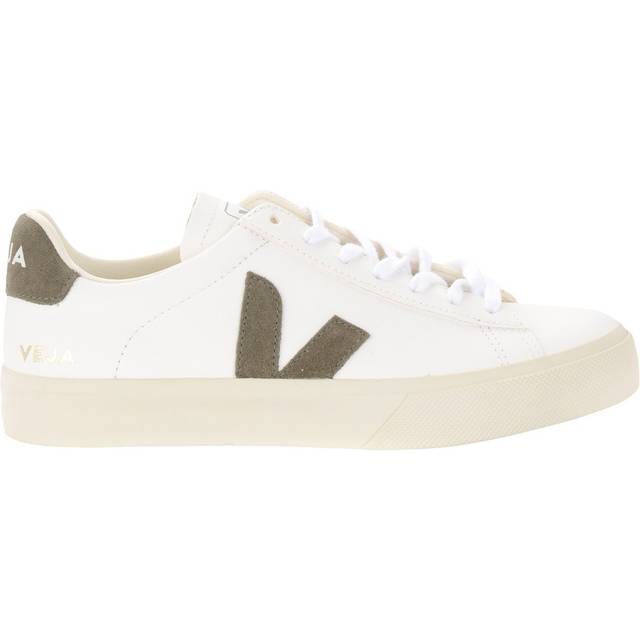 VEJA Men&apos;s Campo Chromefree Leather Extra White Khaki Trainers Colour: Khaki Suede, Mens Shoe Size: 6