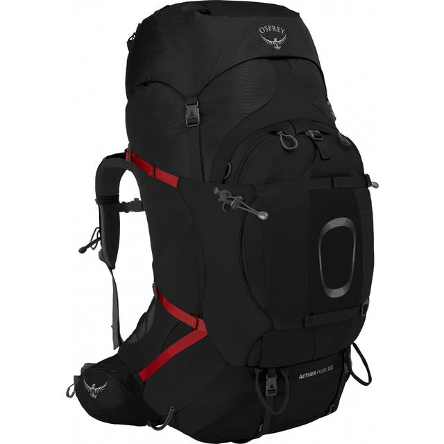 Osprey Aether Plus 100 L stor vandringsryggsäck med ram (herr) - Black, S/M