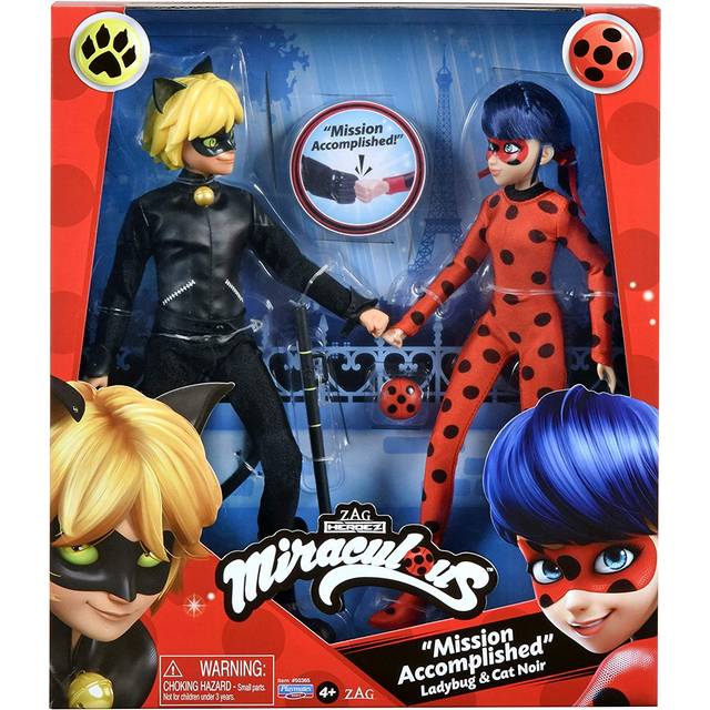 Miraculous Ladybug Cat Noir Fashion Doll Set Fashion Dolls 2 Pack Doll Doll Toy Gift Set & black