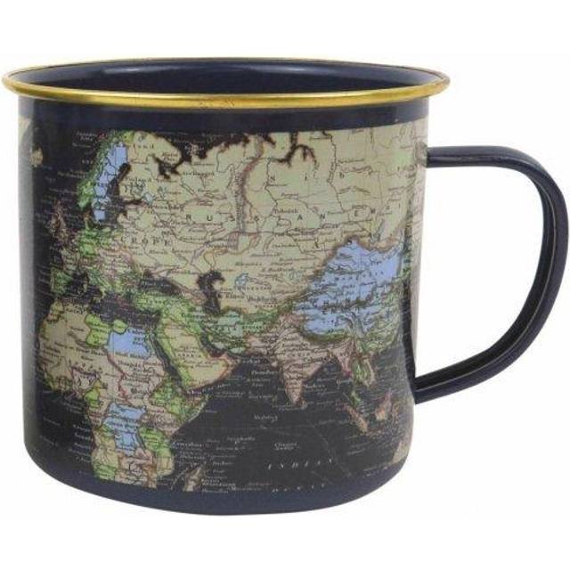 Gift Republic Enamel Mug Map Blue - Krus