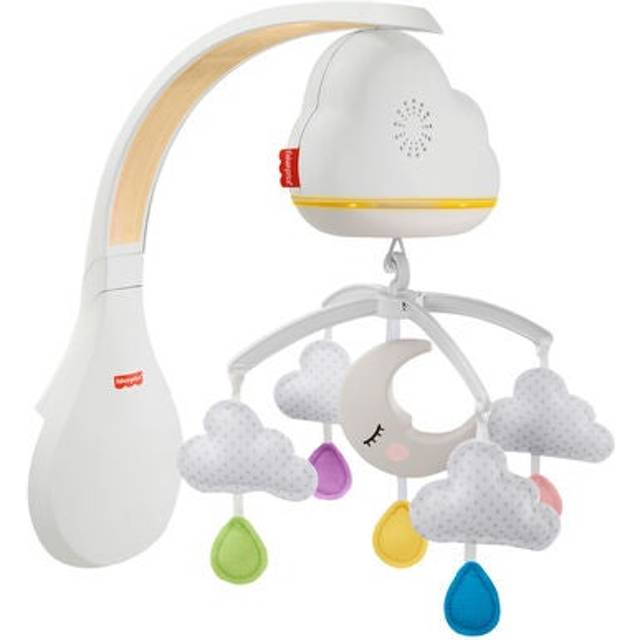 Fisher-Price Calming Clouds-mobil och speldosa, spjälsängsleksak och speldosa för nyfödd baby till små barn, GRP99