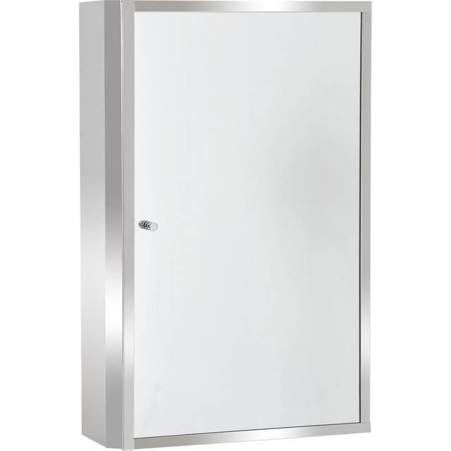 HOMCOM Mirror Cabinet Shelves Bathroom Storage Stainless Steel Wall Cabinet