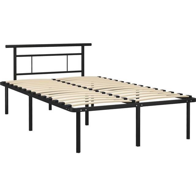 Sängram utan madrass svart metall 120x200 cm