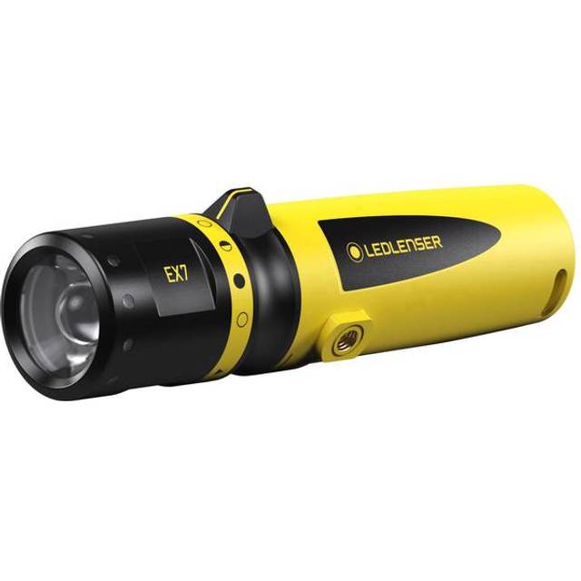 Ledlenser EX7 robust verkstadsficklampa LED, fokuserbar, 3x AA batteridriven, explosionsskyddad EX-zon 0/20, 200 lm, vattentät IP68, 120 m ljusräckvidd, flashlight