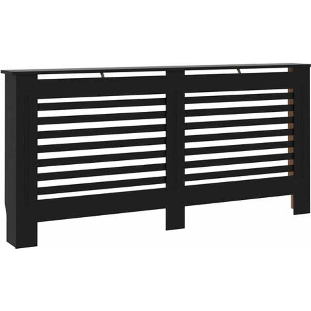 vidaXL Radiator Cover Black 172x19x81.5 cm MDF