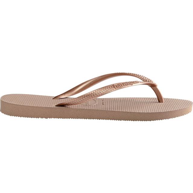 Havaianas Womens Ladies - Slim Metallic Strap Flip Flop - Gold - Size EU 35