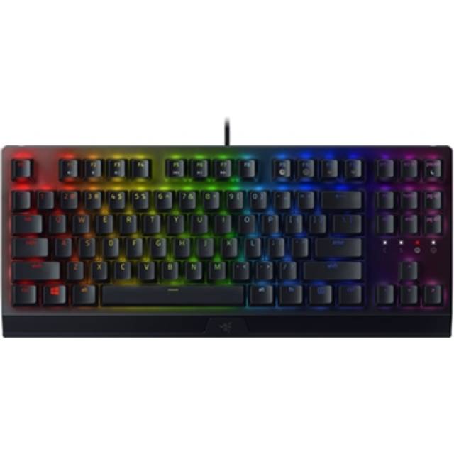 Razer BlackWidow V3 Tenkeyless Compact Mechanical Keyboard with Razer Chroma RGB - Fully Programmable Keys - Yellow Switch (Linear and Silent) - US Layout