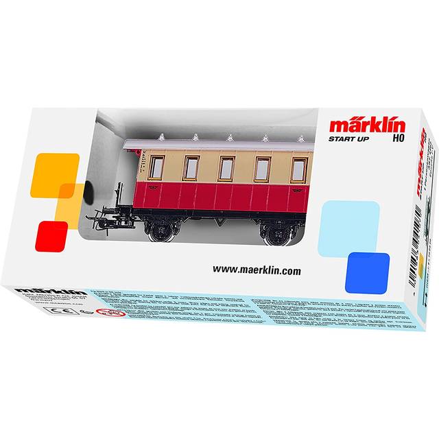 passenger wagon 1:87 11 cm beige/red