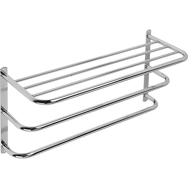 Chrome Plated Mild Steel Wall Mounted Towel Rack (30cm H X 63cm L X 21.5cm D)