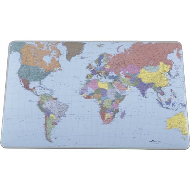 Durable Desk Mat with World Map 53 x 40cm - transparent