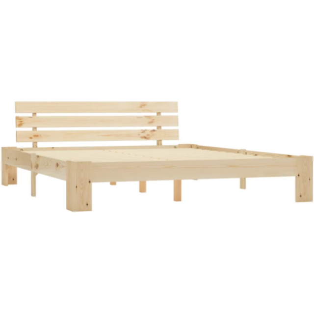 vidaXL Bed Frame without Mattress Dark Brown Solid Pine Wood 160x200 cm