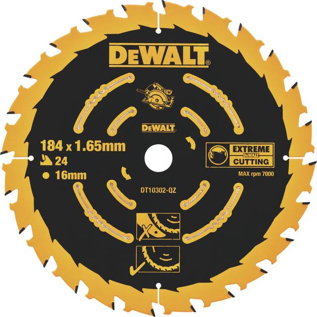 DeWalt Elite Extreme Framing Circular Saw Blades 184mm 24T 16mm