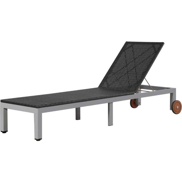 vidaXL Outdoor Sunlounger Poly Rattan 207x70x88cm Brown Garden Patio Day Bed