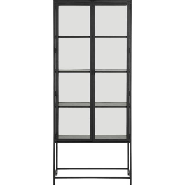 Seaford Tall Black Metal 2 Door Display Cabinet