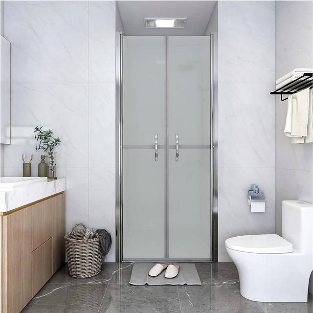 vidaXL Shower Door Frosted ESG 76x190 cm - silver