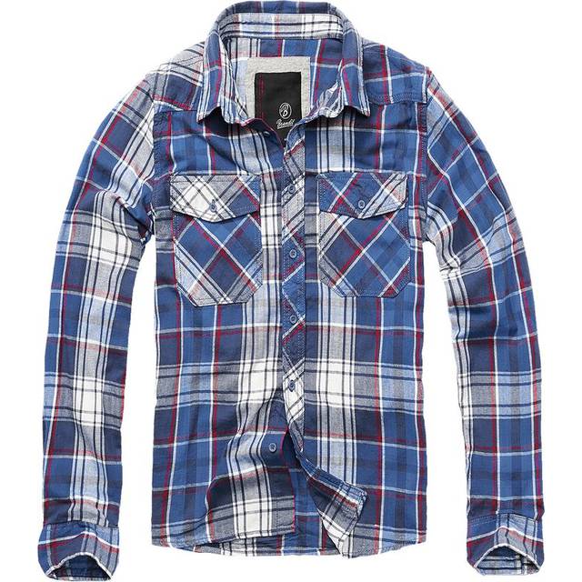 Brandit Check Shirt herr långärmad, blå, S
