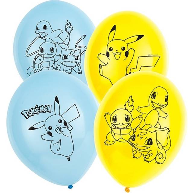 Luftballons "Pokemon", 6er, 27,5cm