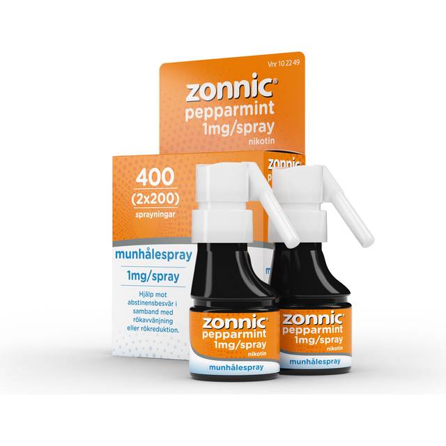 Zonnic Pepparmint, munhålespray 1 mg/spray, 400 doser