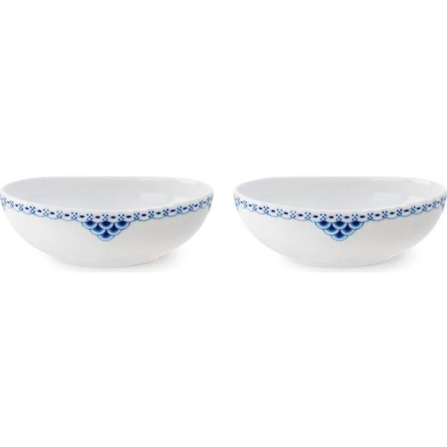 Royal Copenhagen Princess ovala skålar 2 stycken 37cl porslin vitblå, mått: 15,5 cm x 11,5 cm x 5 cm, 1058876
